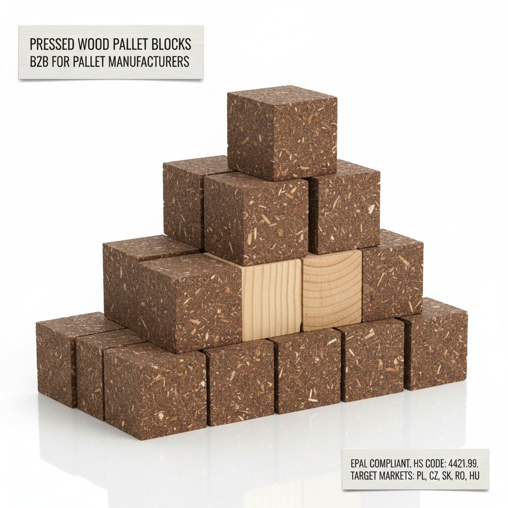 Pressed wood pallet blocks — b2b for pallet manufacturers