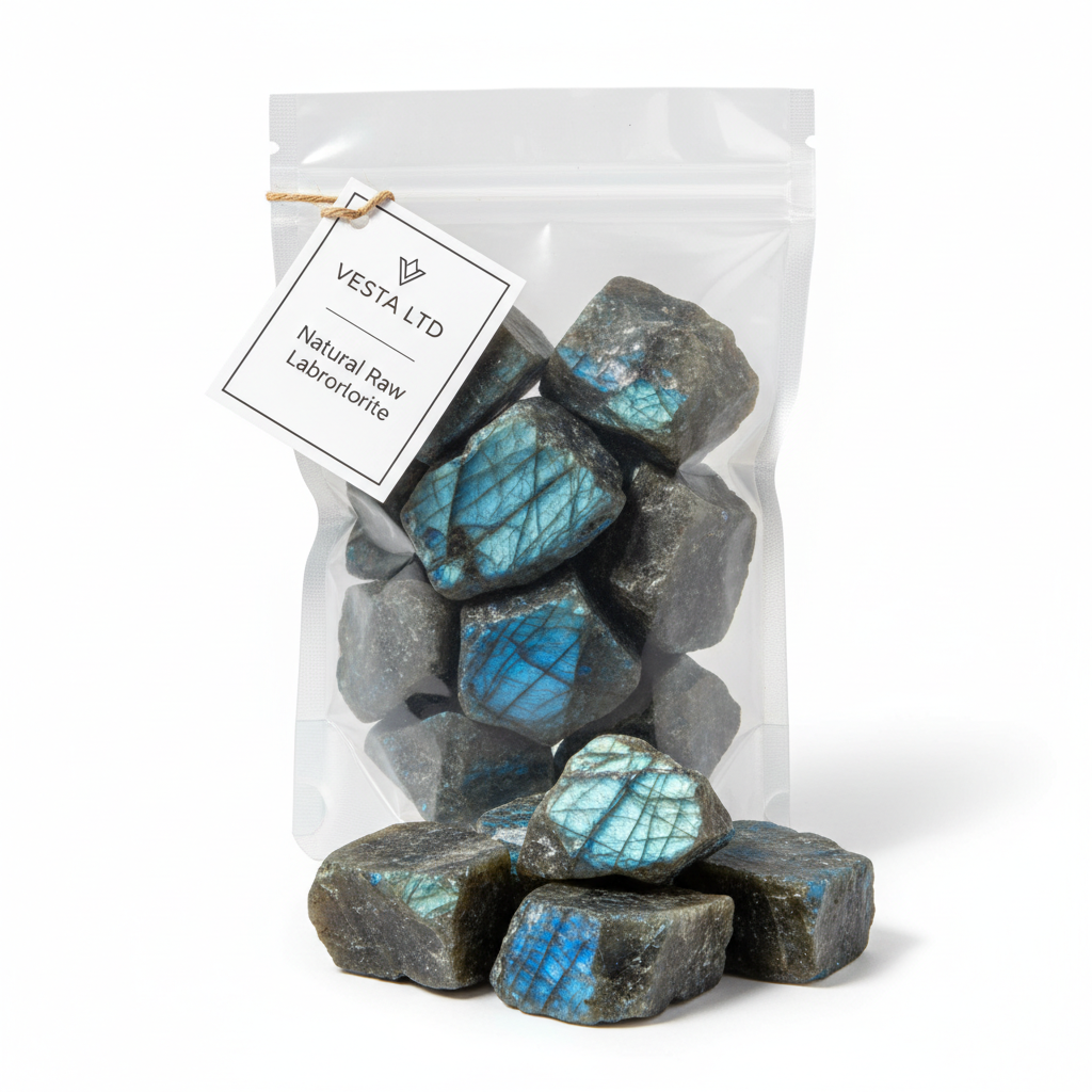 Labradorite rough raw stones 3–6cm (1kg bag)