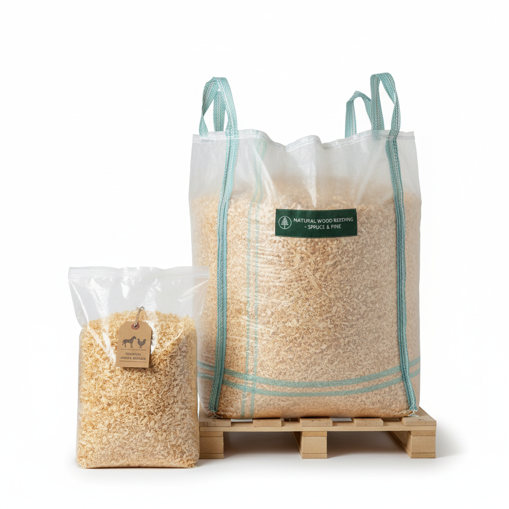 Wood shavings — animal bedding — spruce and pine