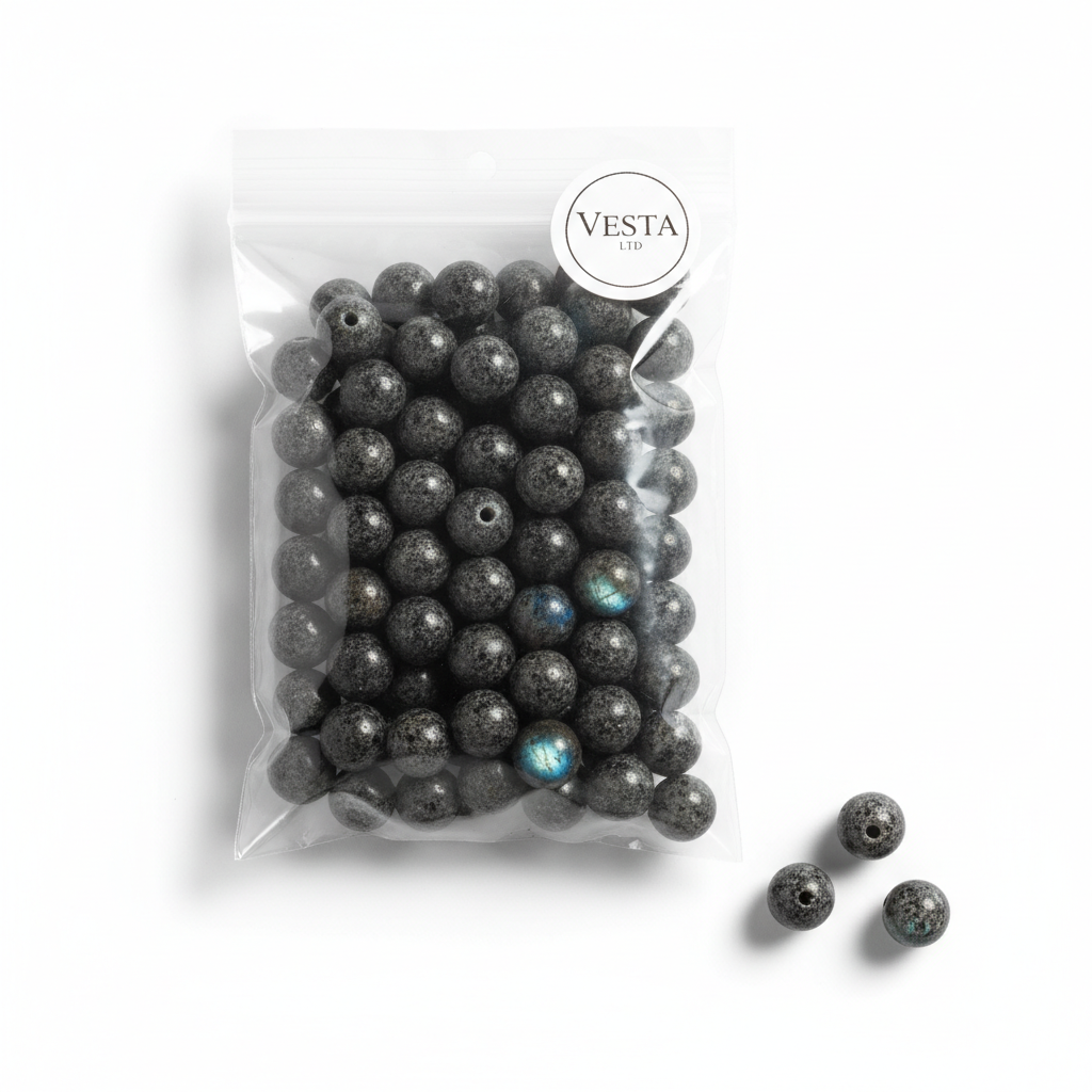 Granite & labradorite mixed bracelet beads set 8mm (50 pcs)