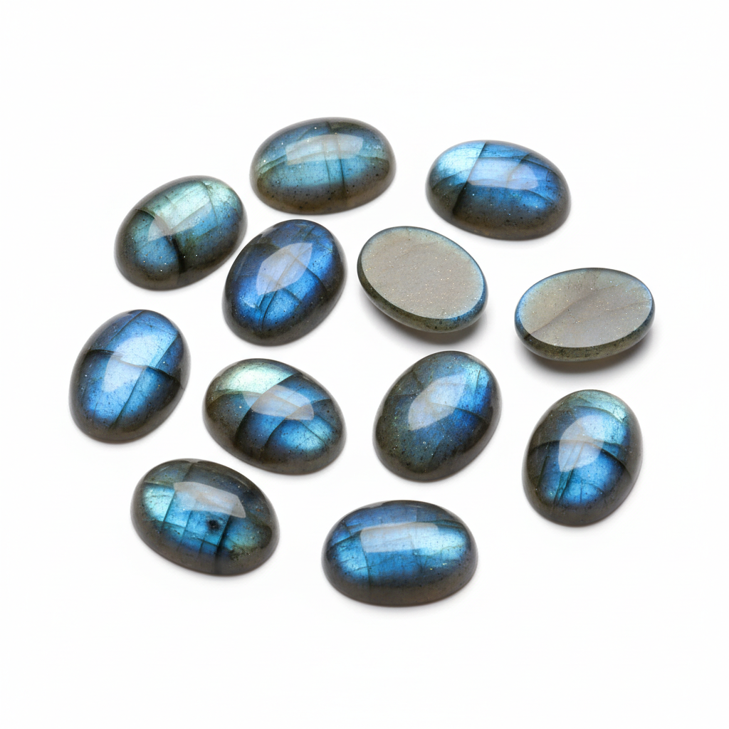 Labradorite flat oval cabochon 18×13mm (per 10 pcs)