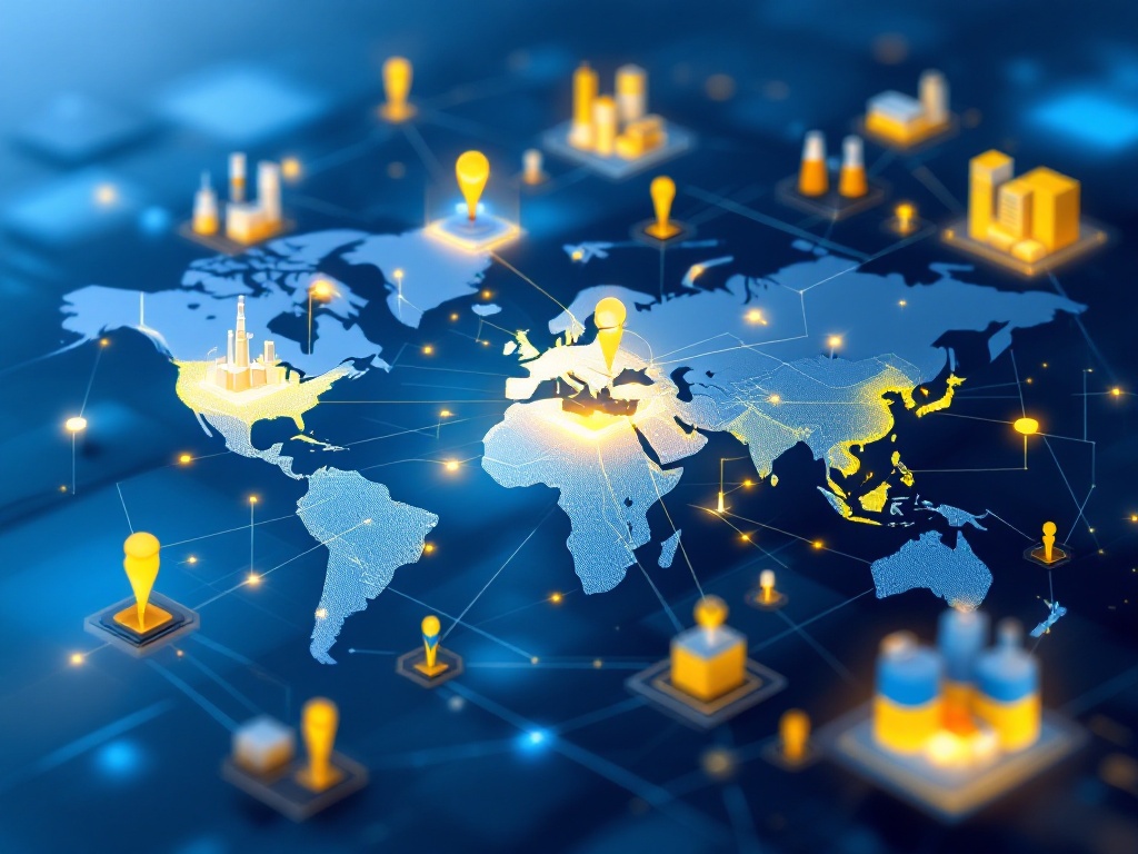 Faktorist B2B marketplace platform connecting Ukrainian manufacturers to global markets through digital interface with Ukraine-world trade routes visualization