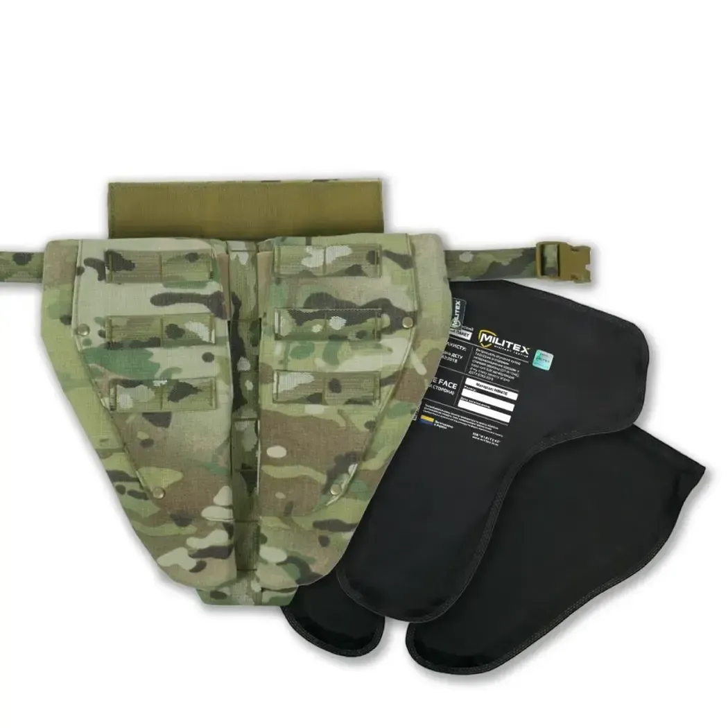 Groin protection (apron) triple Multicam with ballistic package Militex (1st class of protection)