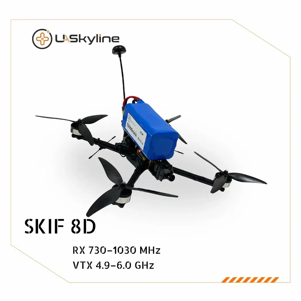 UAV SKIF-8D, (Control: 730–1030 MHz, Video channels: 4.9–6.0GHz, Battery 12000mAh)
