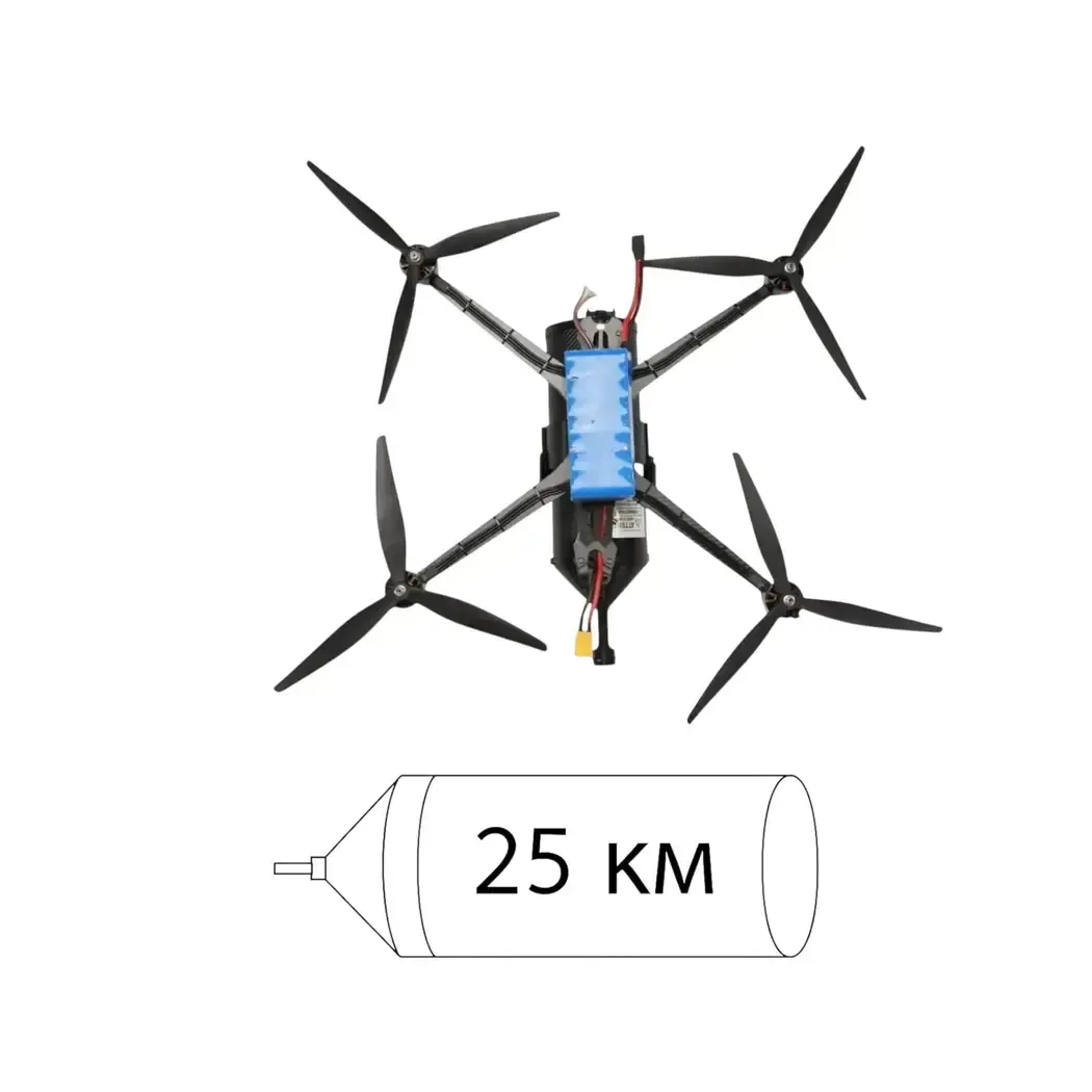 UAV “U15.1T” with 25 km fiber-optic communication system