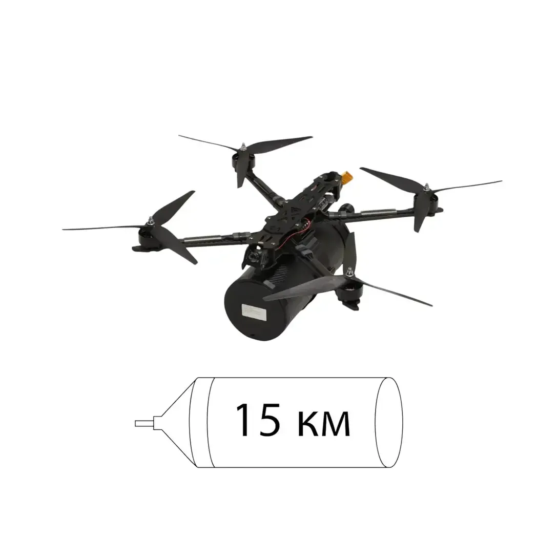 UAV “U10.1T” with 15 km fiber optic communication system