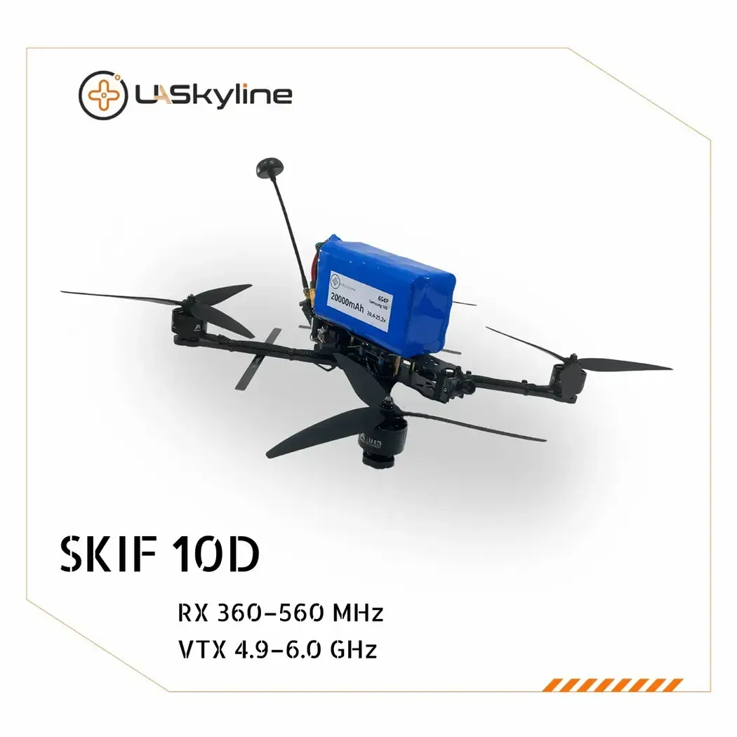 UAV SKIF-10D, (Control: 360–560 MHz, Video channels: 4.9–6.0 GHz, Battery 20000mAh)