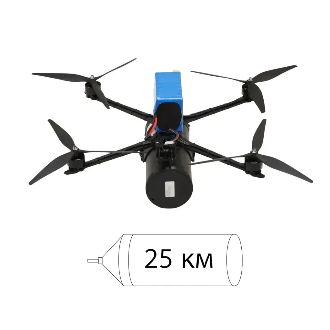 UAV “U13.1T” with 25 km fiber optic communication system