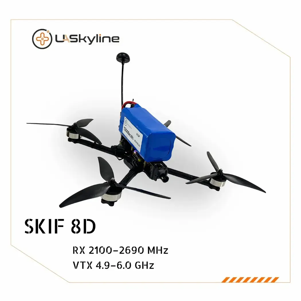 UAV SKIF-8D, (Control: 2100–2690 MHz, Video channels: 4.9–6.0GHz, Battery 12000mAh)