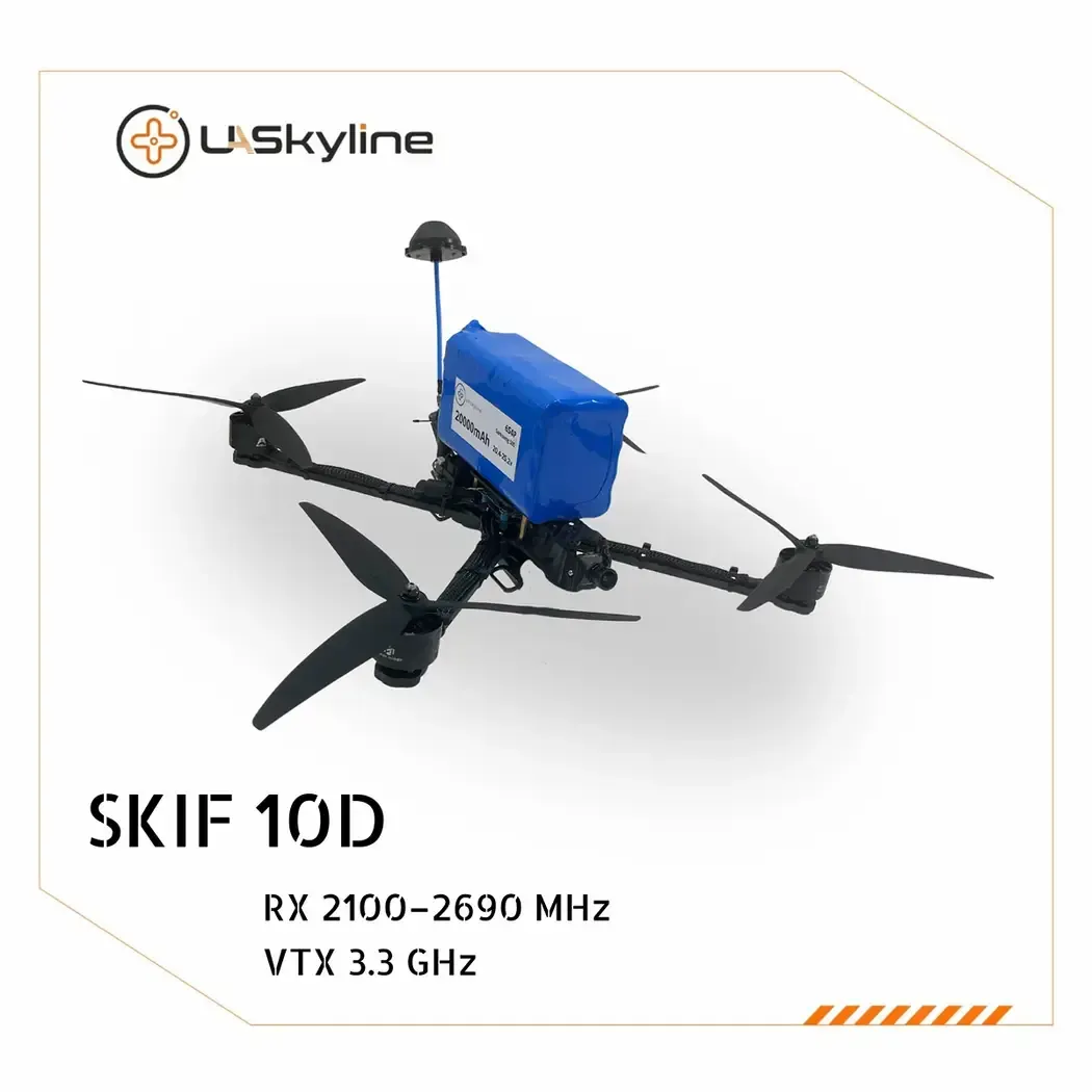 UAV SKIF-10D, (Control: 2100–2690 MHz, Video channels: 3.3 GHz, Battery: 20000mAh)