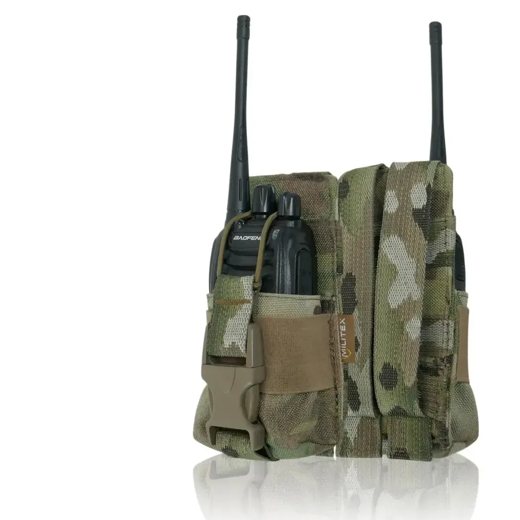 Hardened reinforced tactical radio pouch Militex GU Single Mag Pouch Cordura original USA Multicam